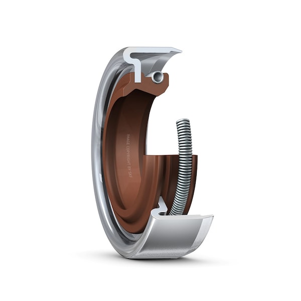 Skf FKM, double lip, Wave oil seal, presure profile, S.S. spring, S.S. case 6285 - main